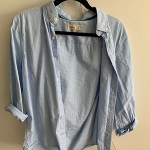 HOLISTER BUTTON DOWN LIGHT BLUE CASUAL